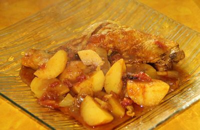 Tajine de poulet et pommes de terre