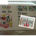Enveloppe brodée Jeux Olympiques Paris 2024