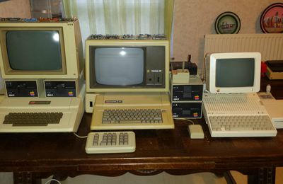 De gauche a droite , Apple 2 plus , Apple 2E , Apple 2C . ils fonctionnent tous .