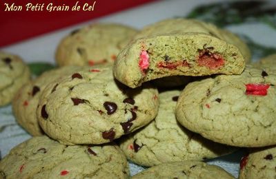 Cookies moelleux verts & roses...Pistache & Pralines