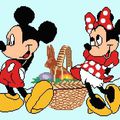 Point de croix : Pâques avec Mickey et Minnie