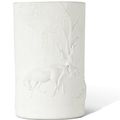 A carved porcelain brushpot, bitong, by Chen Guozhi, Qing dynasty, Daoguang period