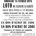 Loto du Club dimanche 14 février 2016