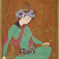 A Seated Youth in Green, ca. 1600-1610. Safavid period, Isfahan, Iran
