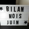 Bilan du mois de juin dans mon BuJo.