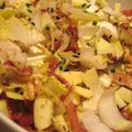 Salade d'endives, pommes, cantal et sauce crémeuse