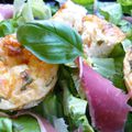 Mini quiches au brie, moutarde et basilic