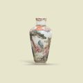A small rare famille rose-enamelled glass miniature vase, Qianlong four-character seal mark and of the period (1736-1795)