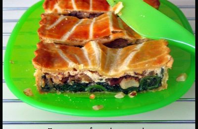 Tourte aux fenouil caramélisé, épinards et tofu soyeux