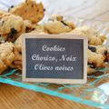 Cookies chorizo, noix & olives noires