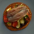 Tarte fine aux légumes et à la sardine marinée