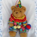 Doudou Peluche Ours Clown Chapeau Pointu Pompons Jaunes Teddy Friends Sydney Australia