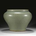 A large 'Longquan' celadon-glazed jar, Yuan dynasty (1279-1366)
