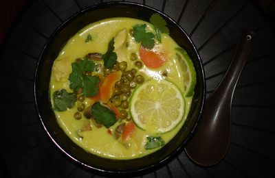 Soupe de poulet thai au lait de coco et aux épices