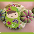 calie86 Création collier poupée russe kawai vert 