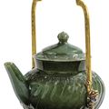 A rare Mughal-style spinach-green jade ewer and cover, Qing Dynasty, 18th-19th century