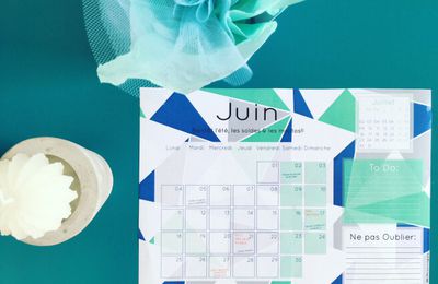 Calendriers mensuels : juin 2018 (gratuit - à imprimer)