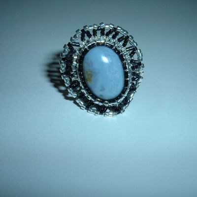 bague en délicas en argent et chalcédoine 