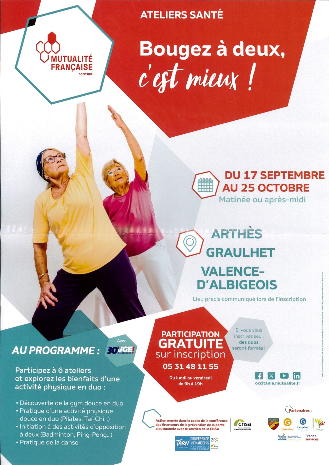 Bougez à 2, c'est mieux Mutualité Française SaintCirgue Tarn