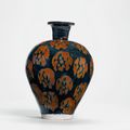 A rare black-glazed russet-splashed 'medallion' vase, Northern Song-Jin Dynasty (960-1234)