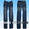 JEAN SLIM USED Destroy Sexy Taille Basse - JEAN USED PAS CHER