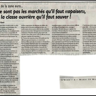 L'Echo - Haute-Vienne. 18 mai 2010