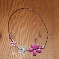 Collier fleurettes rose