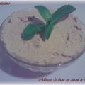 Mousse de thon au citron et origan