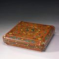A polychrome-lacquered square box and cover, 17th-18th century
