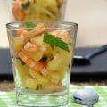 Verrine d'ananas aux crevettes et gingembre