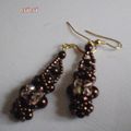 boucles d'oreilles maron et peche