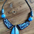 Parure collier BO bleu océan