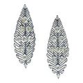 Unusual diamond and titanium earrings, Etcetera