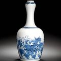 A blue and white mallet-shaped vase, Kangxi