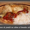 Cuisses de poulet au citron et tomates séchées