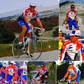 "Champions cyclistes des années 80/90" : le joli maillot "Banesto" de Miguel Indurain en 1994 et 95 ..