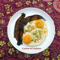 Oeufs au plat et peaux de bananes !