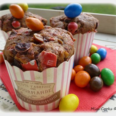 Muffin chocolat et M&M's