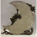 Miroir de table de forme lune.  Attribué à Gabriel VIARDOT (1830-1906). Fin XIXe. 
