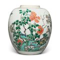 A famille-verte 'bird and flower' jar, Qing dynasty, Kangxi period (1662-1722)