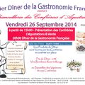 vendredi 26 septembre : Premier dîner de la gastronomie française à Ste Terre