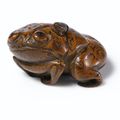 A bamboo-root carving of a toad, Qing dynasty, 18th-19th century