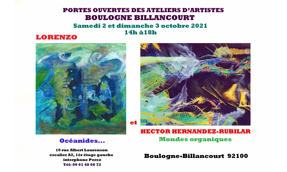 Exposition - Portes Ouvertes Ateliers d'Artistes de Boulogne Billancourt - 2 et 3 octobre 2021