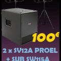 Location Kit Audio 1900W - 2 x V12A + SUB SW115A - PROEL