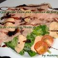 Carpaccio de veau aux copeaux de foie gras, salade de cresson à l'huile de truffe