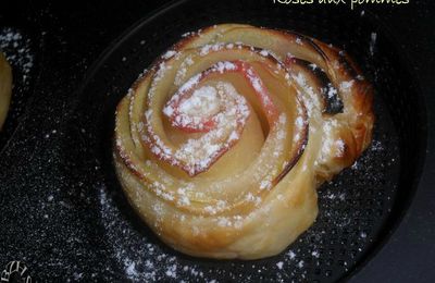 Roses en pommes feuilletées