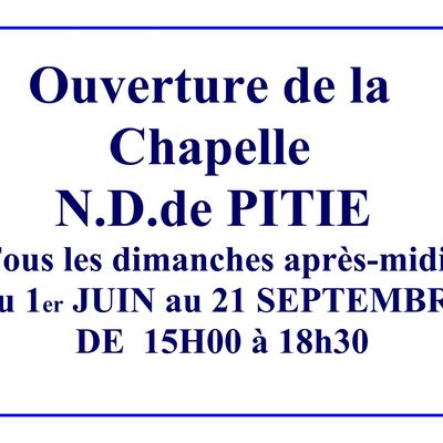 Ouverture chapelle ND de Pitié