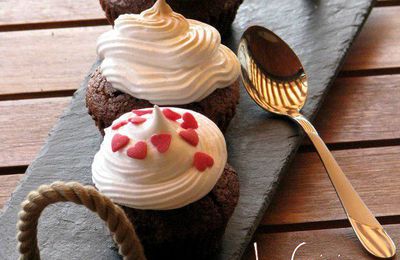 Cupcakes au chocolat et meringue italienne...