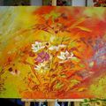 Tableau couleurs vives fleurs des champs