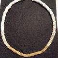 Collier perles Miyuki (blanches) et perles de rocailles longueur 42cm